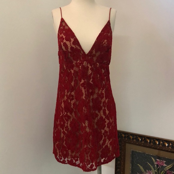 Free People Red Dangerous Love Mini Dress - Picture 4 of 12